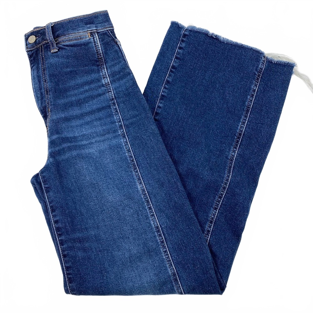 Daze Dark Wash Blue Wide Leg Jeans | Womens 24